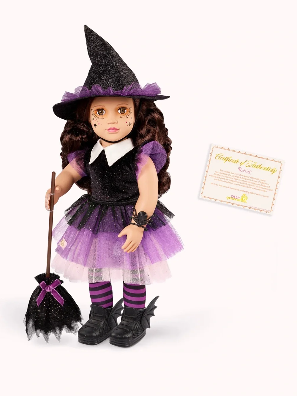 Our Generation Astrid Halloween Witch Doll Limited Edition with Broom *NEW*